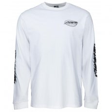 triko SANTA CRUZ - Oval Flame Dot L/S T-Shirt White (WHITE)