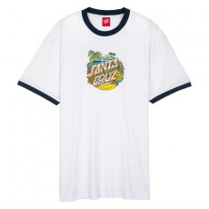 triko SANTA CRUZ - Aloha Dot Front Ringer Custom T-Shirt White (WHITE)